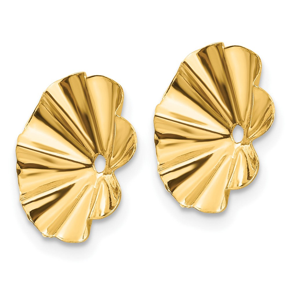 14k Polished Fancy Earring Jackets - 4