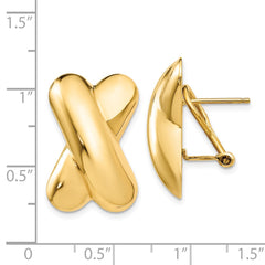 14k Polished X Omega Back Post Earrings - 5