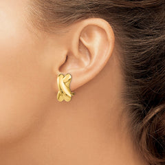 14k Polished X Omega Back Post Earrings - 2