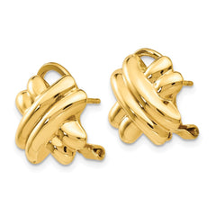 14k Polished X Omega Back Post Earrings - 3