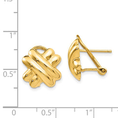 14k Polished X Omega Back Post Earrings - 3