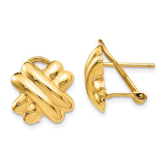 14k Polished X Omega Back Post Earrings - 3