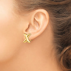 14k Polished X Omega Back Post Earrings
