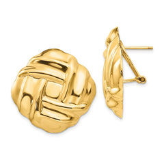 14k Polished Fancy Omega Back Post Earrings - 7