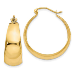 14k Polished 10.5mm Tapered Hoop Earrings - 2