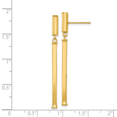 14k Fancy Squared Post Dangle Earrings