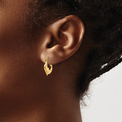 14k Polished Dolphin Hoop Earrings - 4