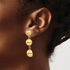 14k Polished Half Ball Dangle Earrings