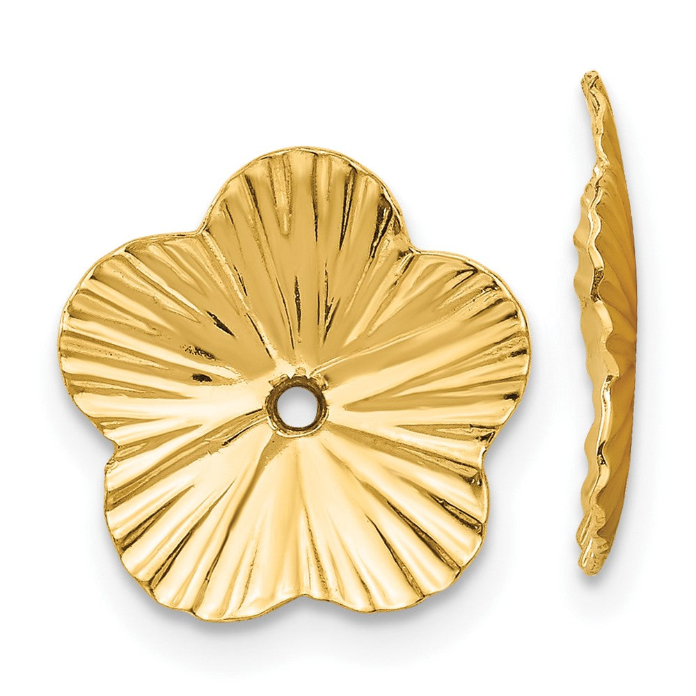 14k Polished Fancy Earring Jackets - 5