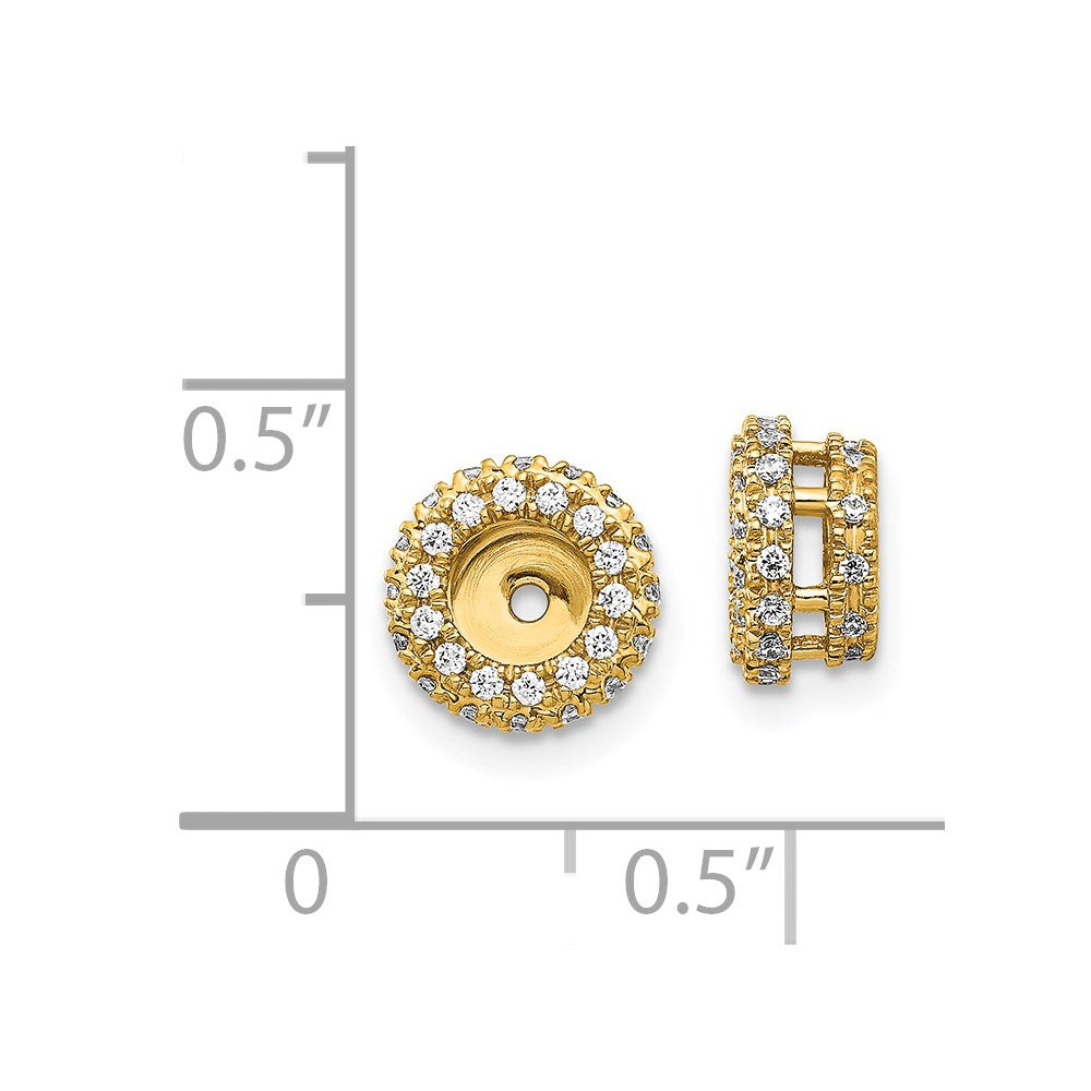 14k 3/8ct Diamond Earring Jackets - 2