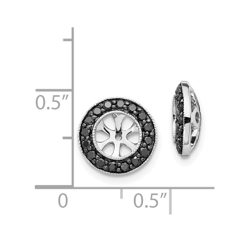 14k White Gold 1/3ct Black Diamond Earring Jackets