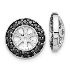 14k White Gold 1/3ct Black Diamond Earring Jackets - 2