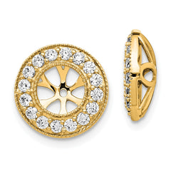 14k Yellow Gold Diamond Earring Jackets - 2
