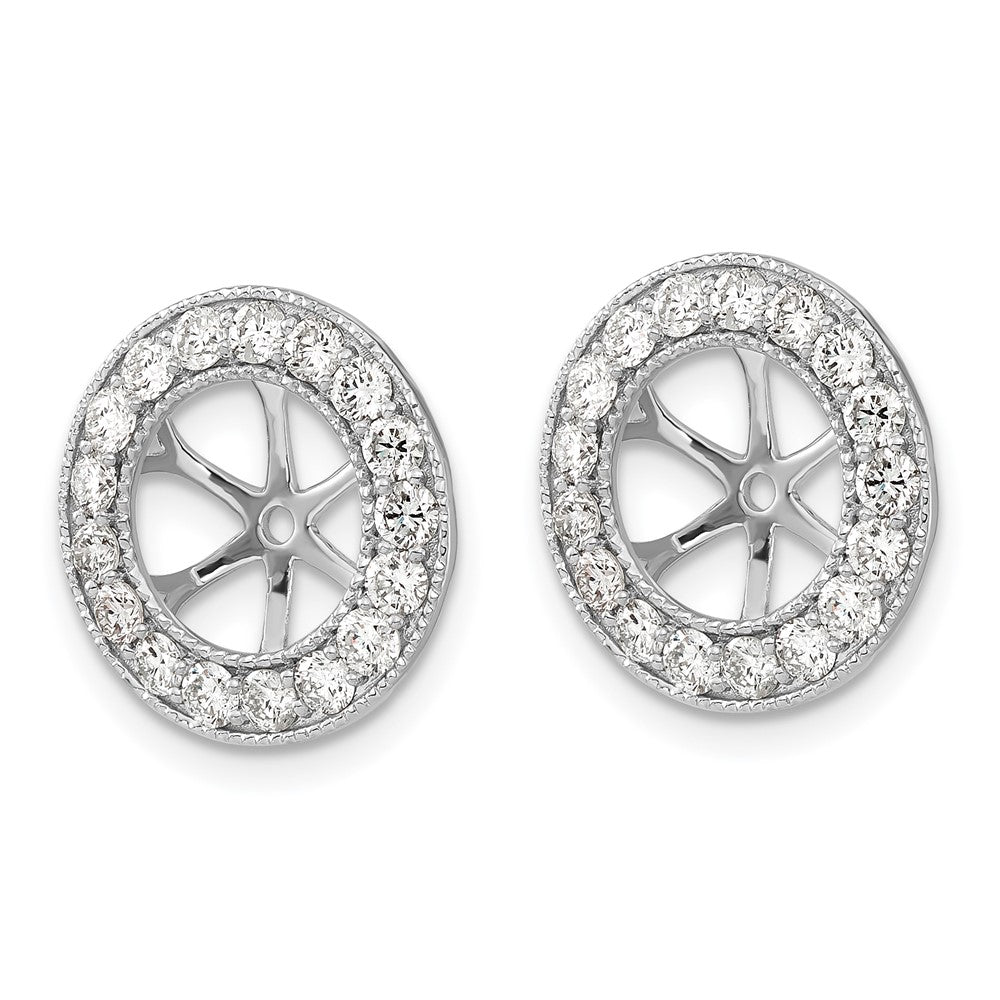 14k White Gold 1-1/6ct Diamond Earring Jackets
