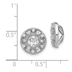 14k White Gold Fancy Diamond Earring Jackets - 7