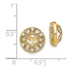 14k Fancy Diamond Earring Jackets - 2