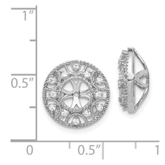 14k White Gold Diamond Earring Jackets - 13