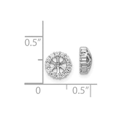 14k White Gold Diamond Earring Jackets - 6