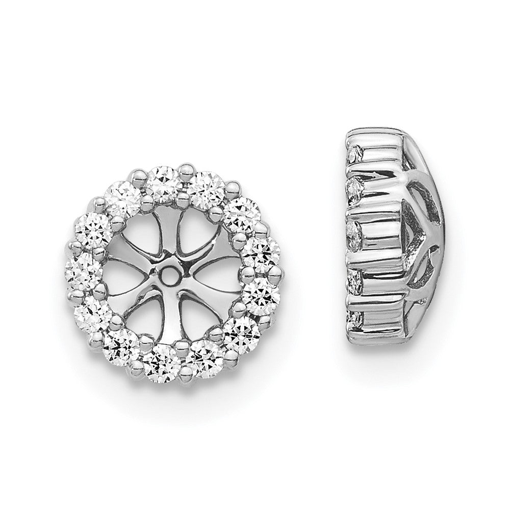 14k White Gold Diamond Earring Jackets - 25