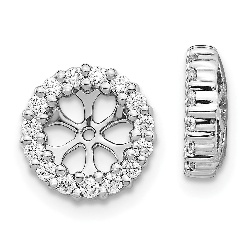 14k White Gold Diamond Earring Jackets - 5