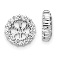 14k White Gold Diamond Earring Jackets - 5