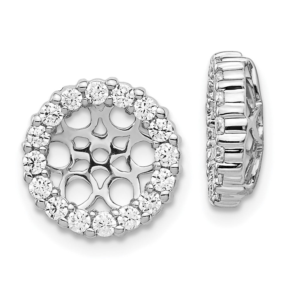 14k White Gold Diamond Earring Jackets - 14
