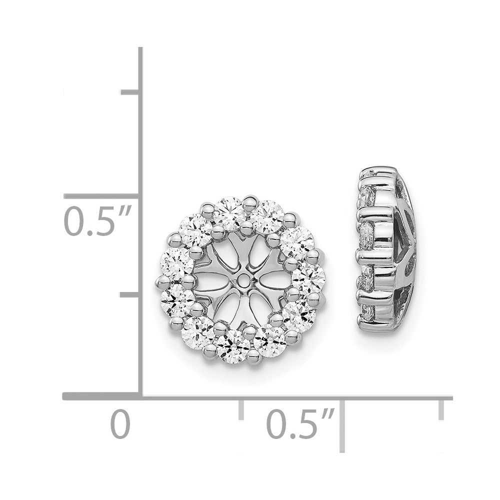 14k White Gold Diamond Earring Jackets - 23