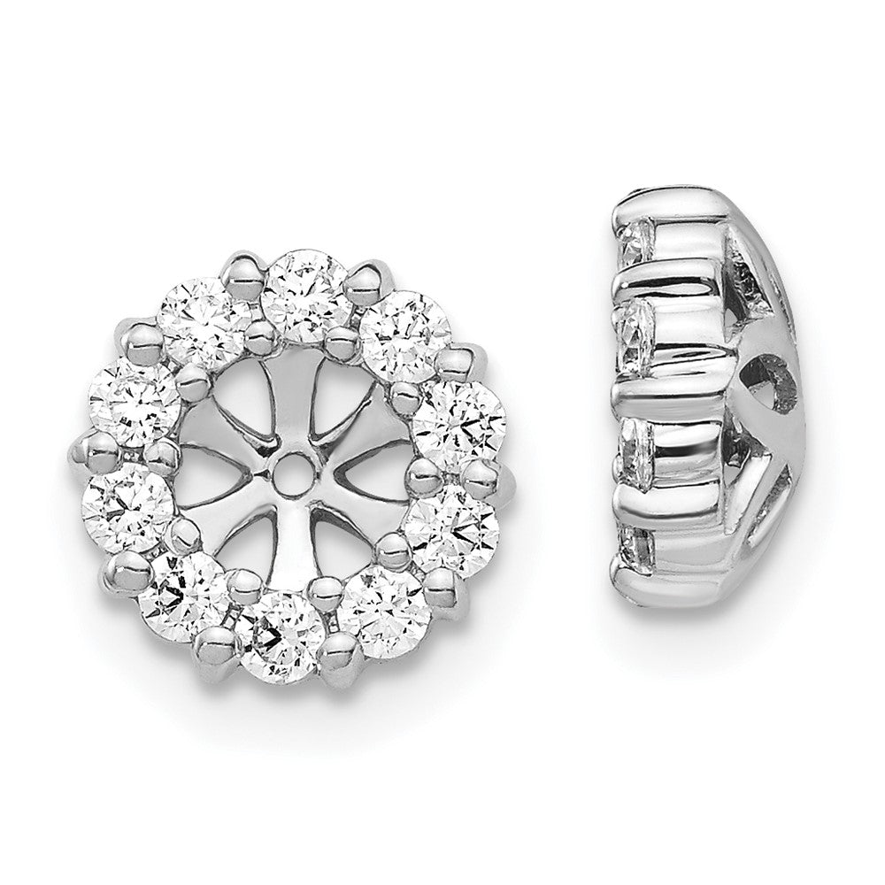 14k White Gold Diamond Earring Jackets - 26