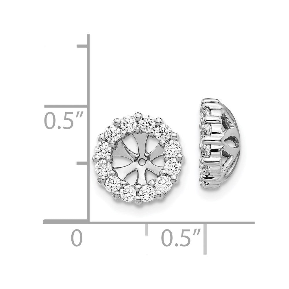 14k White Gold Diamond Earring Jackets - 24