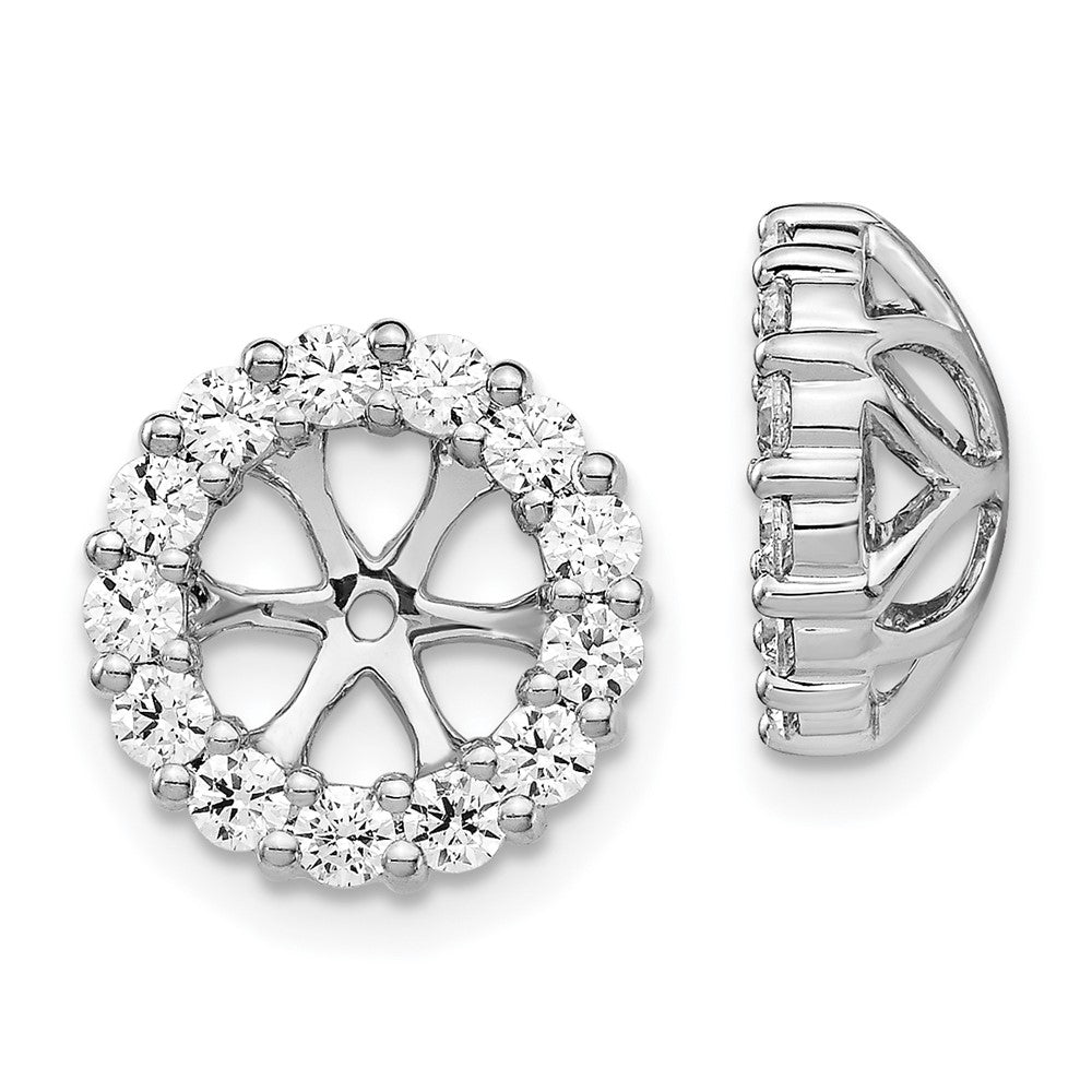 14k White Gold Diamond Earring Jackets - 28