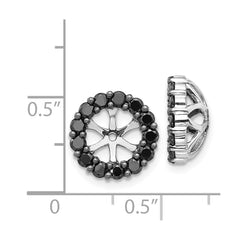 14k White Gold Black Diamond Earring Jackets - 3