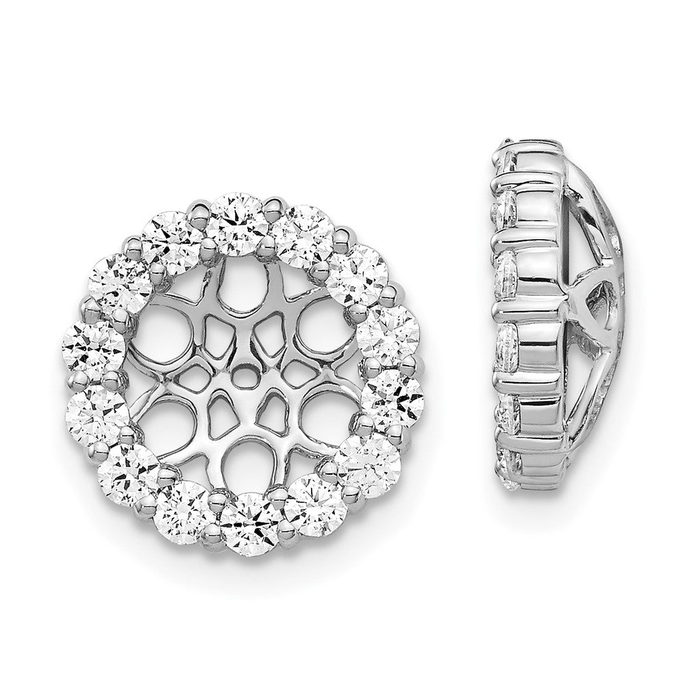 14k White Gold Diamond Earring Jackets - 7