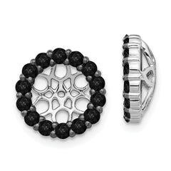 14k White Gold Black Diamond Earring Jackets - 7