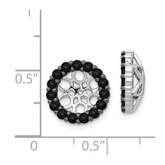14k White Gold Black Diamond Earring Jackets - 8