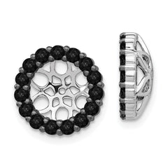 14k White Gold Black Diamond Earring Jackets - 8