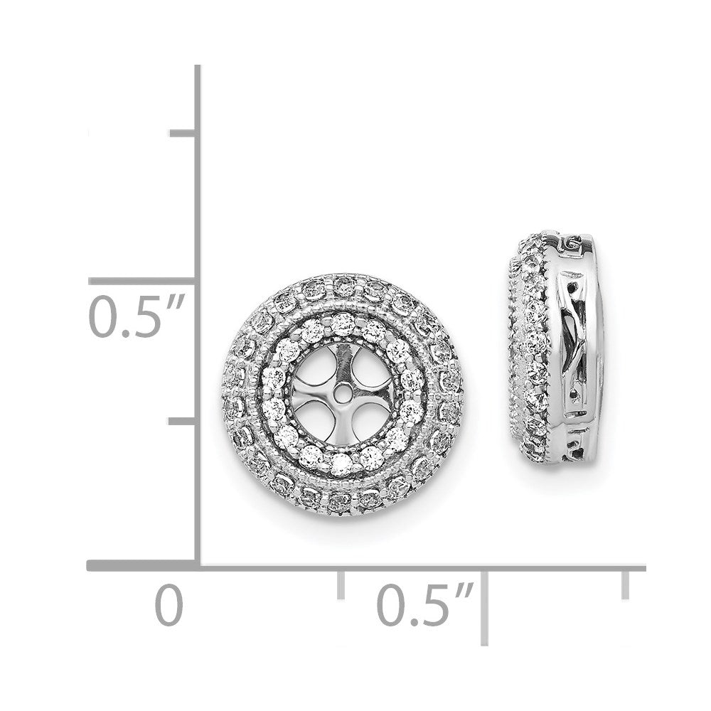 14k White Gold Fancy Diamond Earring Jackets - 5