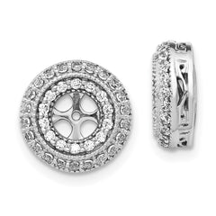 14k White Gold Fancy Diamond Earring Jackets - 5