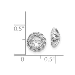 14k White Gold Twisted Edge Diamond Earring Jackets - 2