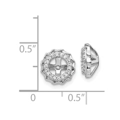 14k White Gold Twisted Edge Diamond Earring Jackets
