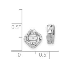 14k White Gold Diamond Jacket Earrings - 2