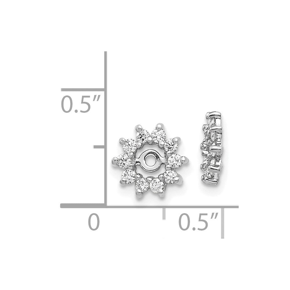 14k White Gold AA Fancy Diamond Earring Jacket - 4