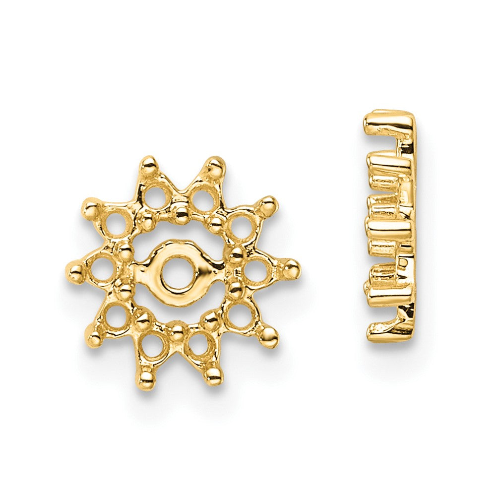 14k Fancy Diamond Earrings Jacket Mountings - 5