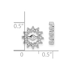 14k White Gold Fancy Diamond Earring Jacket Mountings - 4