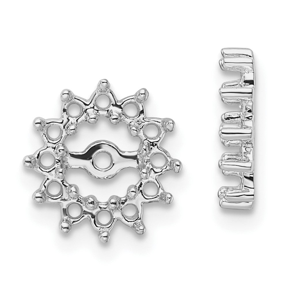 14k White Gold Fancy Diamond Earring Jacket Mountings - 4