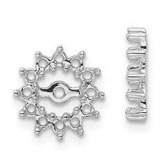 14k White Gold Fancy Diamond Earring Jacket Mountings - 4