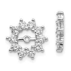 14k White Gold AA Fancy Diamond Earring Jackets - 2