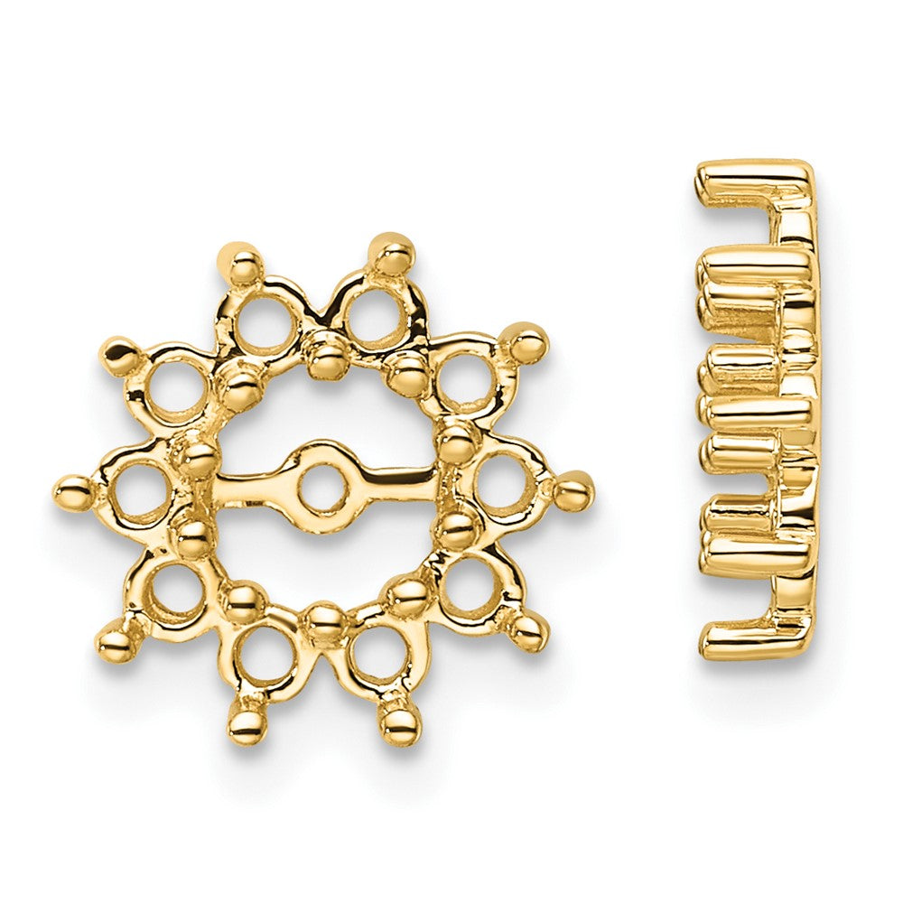 14k Fancy Diamond Earrings Jacket Mountings - 3