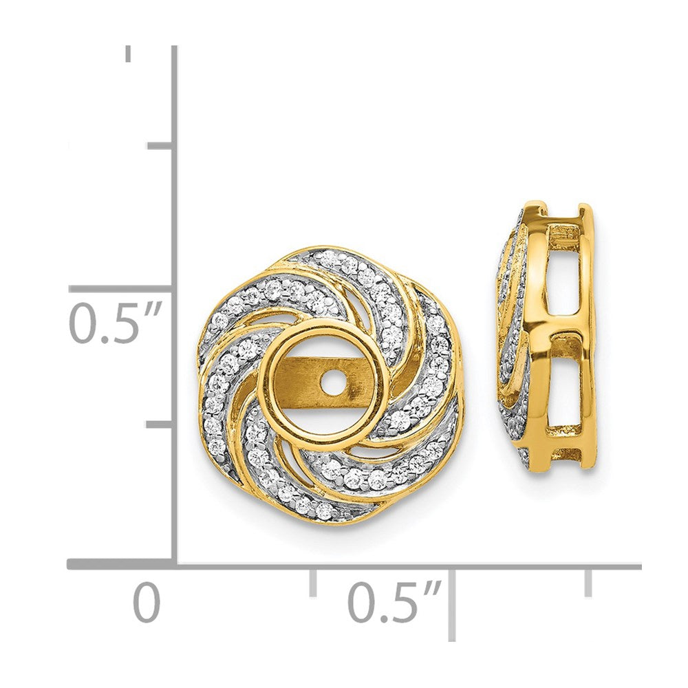 14k Yellow Gold Diamond Jacket Earrings - 2