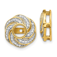 14k Yellow Gold Diamond Jacket Earrings - 2