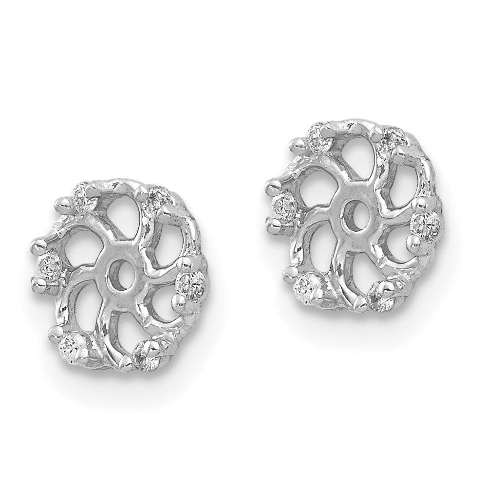 14k White Gold AA Diamond Earring Jacket